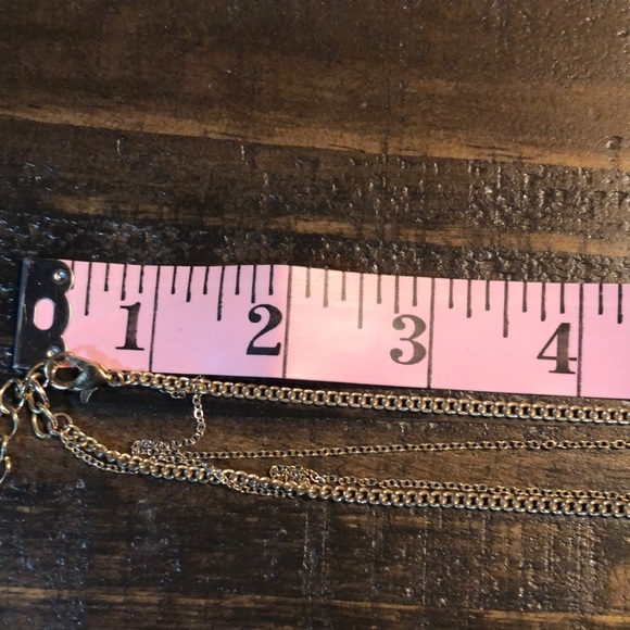 Two Strand Gold Tone Necklace With Clear Quartz Pendulum - Picture 4 of 9